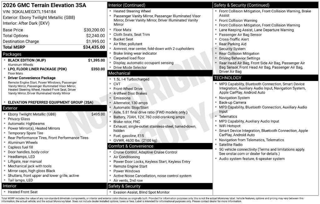 Used 2026 GMC Terrain Elevation w/ Black Edition FWD image 5