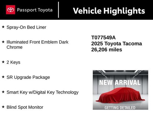 Certified 2025 Toyota Tacoma SR w/ SR Upgrade Package image 11