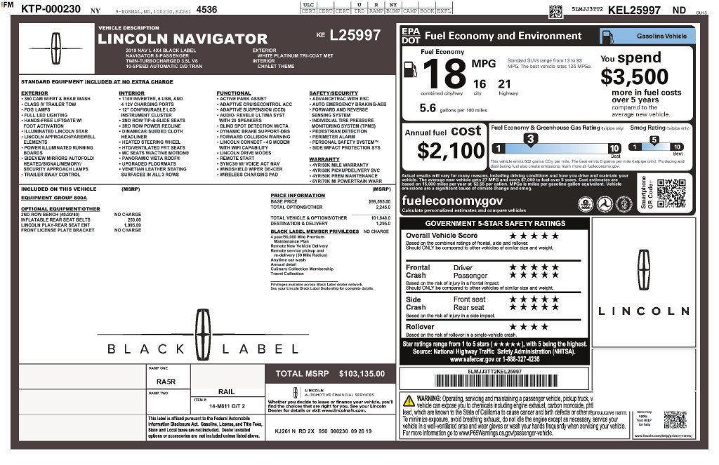 Used 2019 Lincoln Navigator L Black Label AWD/4WD image 6