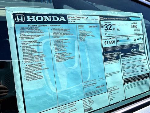 New 2026 Honda Accord LX image 22