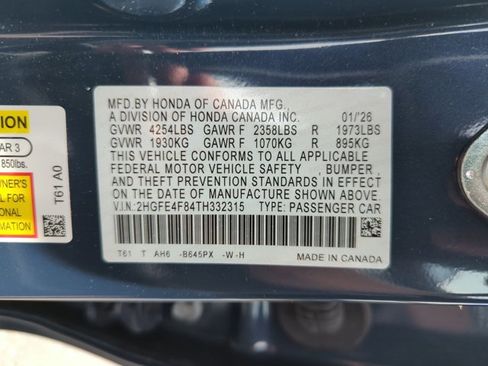 Certified 2026 Honda Civic FWD Hybrid Sedan image 24