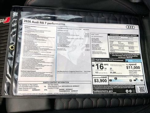 New 2026 Audi RS 7 Performance AWD/4WD image 14