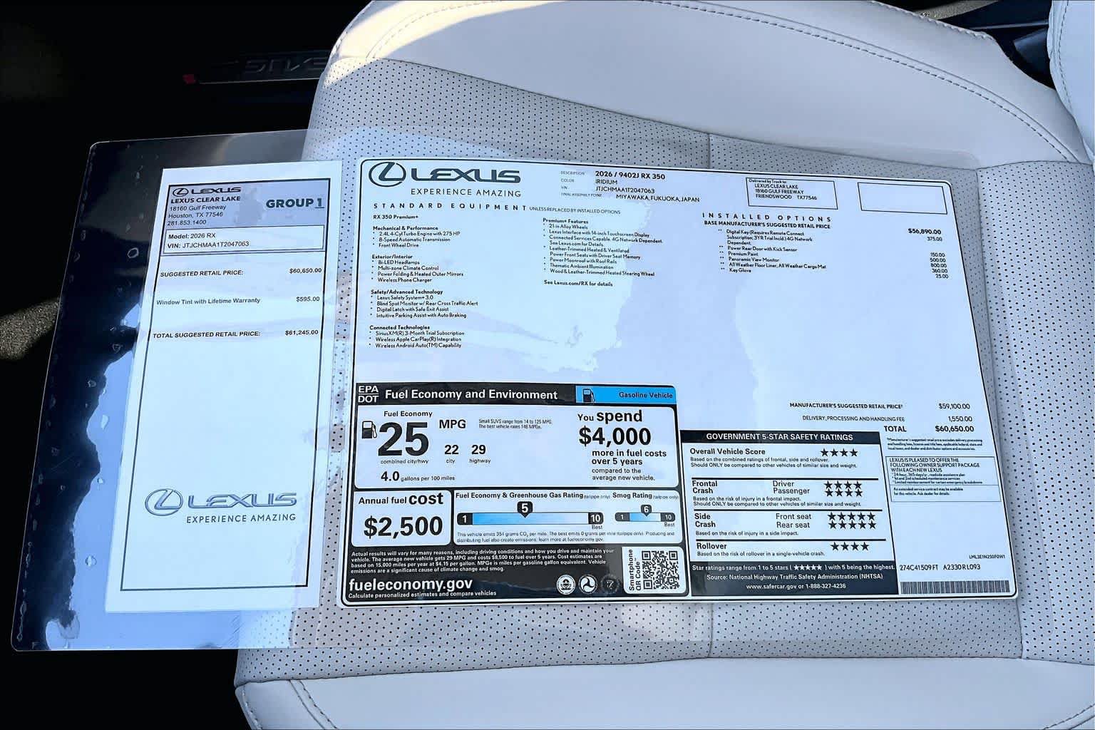 New 2026 Lexus RX 350 Premium Plus w/ Accessory Package (2T) FWD image 21