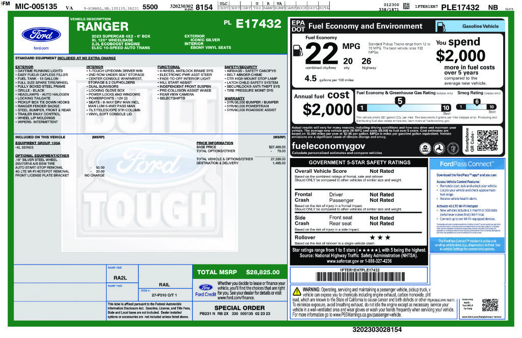 Used 2023 Ford Ranger XL RWD image 17