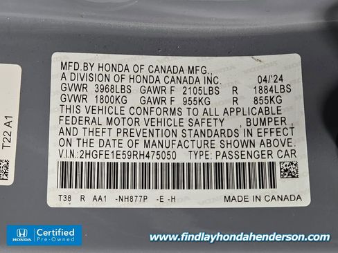 Certified 2024 Honda Civic Si image 14