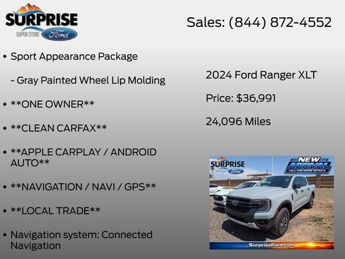 Used 2024 Ford Ranger XLT w/ Technology Package AWD/4WD image 18