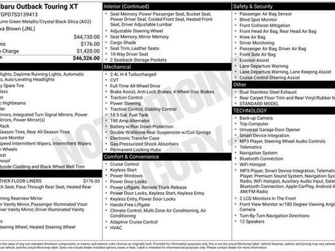 Used 2025 Subaru Outback Touring XT AWD/4WD image 33