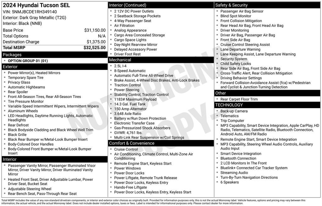 Used 2024 Hyundai Tucson SEL AWD/4WD image 3