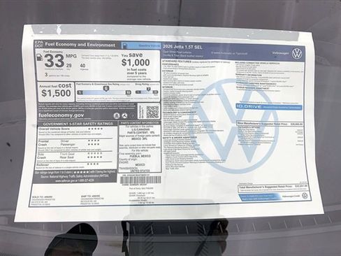 New 2026 Volkswagen Jetta SEL image 14