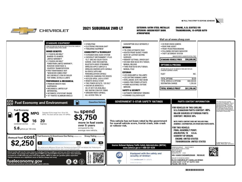Used 2021 Chevrolet Suburban LT RWD image 7
