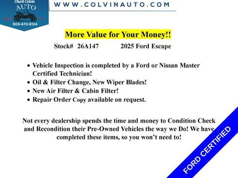 Certified 2025 Ford Escape Active AWD/4WD image 2