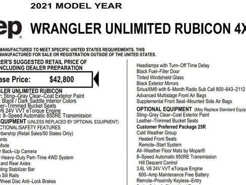 Used 2021 Jeep Wrangler Unlimited Rubicon w/ Cold Weather Group AWD/4WD image 18