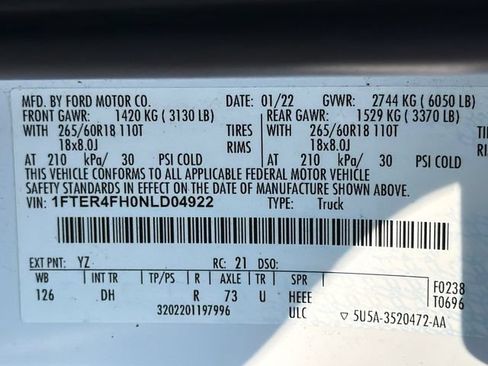 Certified 2022 Ford Ranger Lariat w/ Equipment Group 501A High AWD/4WD image 32
