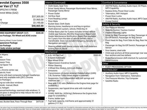 Used 2017 Chevrolet Express 3500 LT w/ LT Preferred Equipment Group image 3