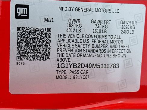 Used 2021 Chevrolet Corvette Stingray Preferred Cpe w/ 2LT RWD image 30