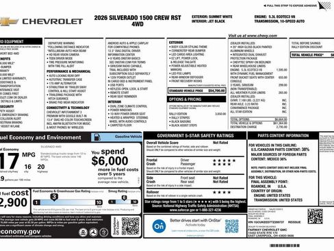 New 2026 Chevrolet Silverado 1500 RST w/ Rally Edition AWD/4WD image 4