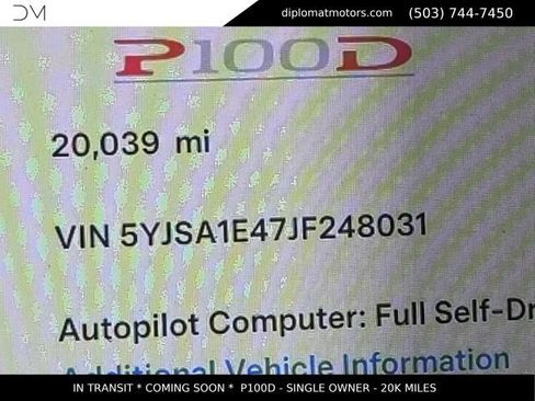 Used 2018 Tesla Model S P100D AWD/4WD image 7