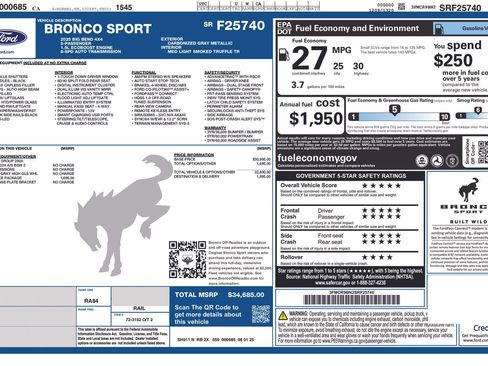 New 2025 Ford Bronco Sport Big Bend w/ Convenience Package image 10