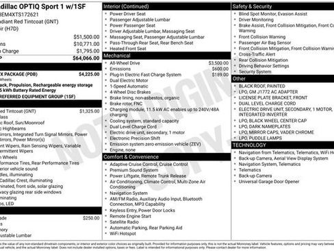 New 2026 Cadillac Optiq Sport 1 w/ LPO, ONYX Package AWD/4WD image 35