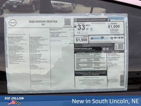 New 2026 Nissan Sentra SV w/ Floor Mat Package image 13