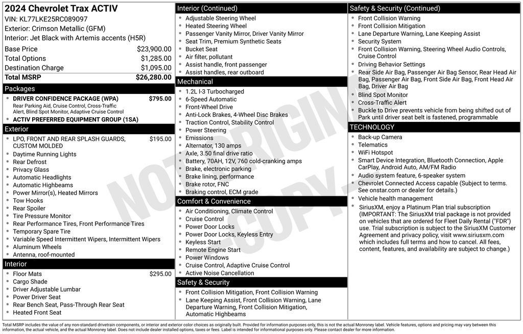 Certified 2024 Chevrolet Trax ACTIV w/ Driver Confidence Package FWD image 15