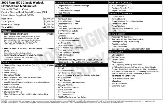 Used 2020 RAM 1500 Warlock w/ Electronics Group AWD/4WD image 4
