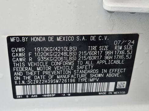Certified 2025 Honda HR-V LX image 34
