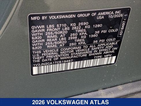 New 2026 Volkswagen Atlas SE image 21