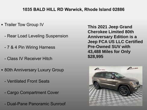 Used 2021 Jeep Grand Cherokee Limited w/ Quick Order Package 28K 80th image 32