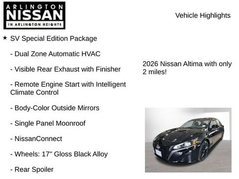 New 2026 Nissan Altima 2.5 SV w/ SV Special Edition Package FWD image 8