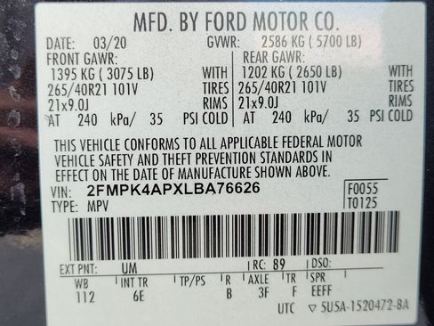 Used 2020 Ford Edge ST w/ Equipment Group 401A AWD/4WD image 10