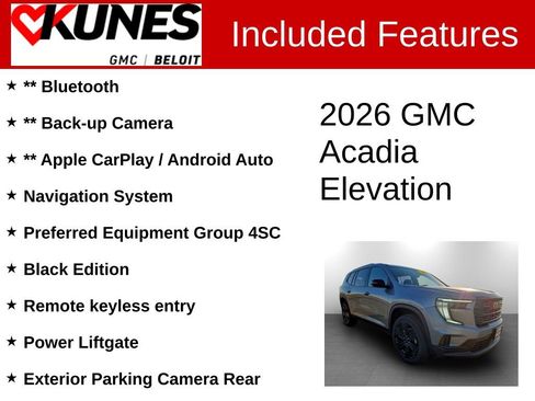 New 2026 GMC Acadia Elevation w/ Black Edition FWD image 2