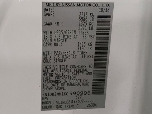 Used 2019 Nissan Pathfinder SV image 33