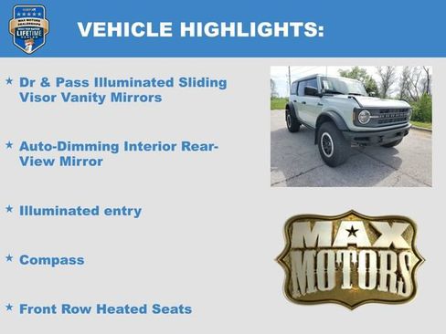 Certified 2023 Ford Bronco Black Diamond w/ Sasquatch Package AWD/4WD image 17