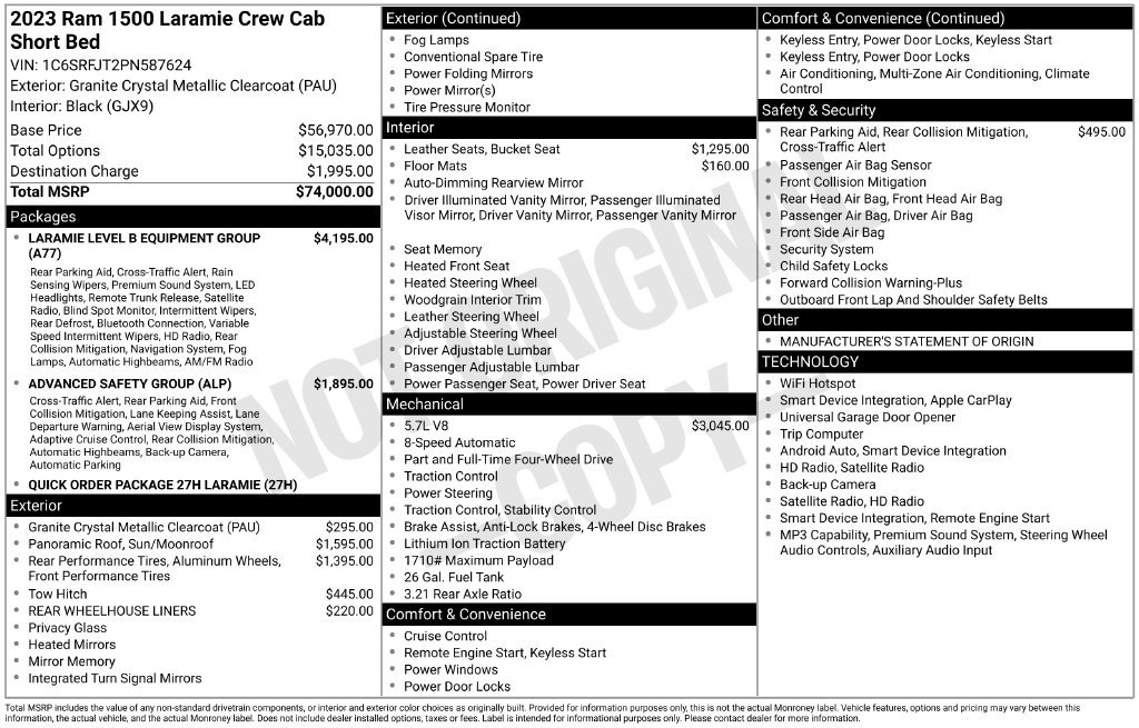 Used 2023 RAM 1500 Laramie AWD/4WD image 3