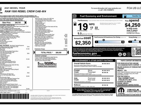 Certified 2021 RAM 1500 Rebel w/ Rebel Level 2 Equipment Group image 4