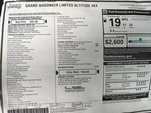 New 2026 Jeep Grand Wagoneer Limited image 44