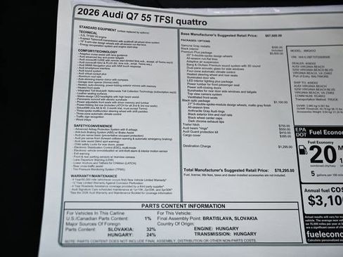 New 2026 Audi Q7 3.0T Premium Plus image 43