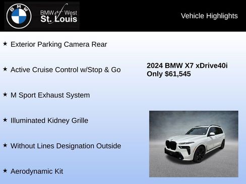 Used 2024 BMW X7 xDrive40i w/ M Sport Package AWD/4WD image 31