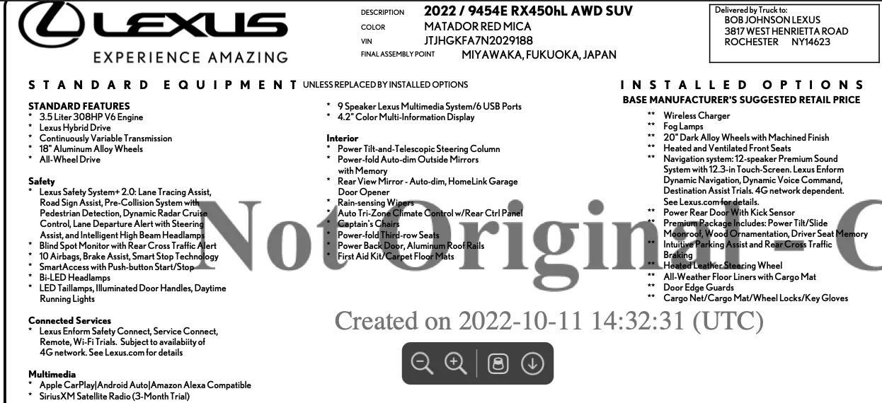 Used 2022 Lexus RX 450hL AWD w/ Premium Package image 2