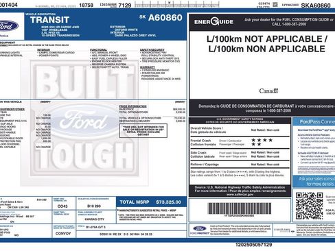 Used 2025 Ford Transit 250 148 High Roof AWD w/ Load Area Protection Package image 57