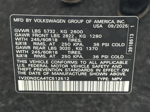 Certified 2026 Volkswagen Atlas SE FWD image 28