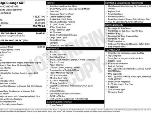 Used 2021 Dodge Durango SXT w/ 3rd Row Seating Group RWD image 5