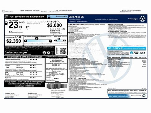 Used 2024 Volkswagen Atlas SE image 2