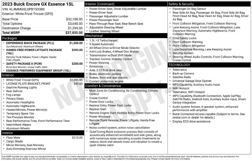 Used 2023 Buick Encore GX Essence w/ Experience Buick Package AWD/4WD image 18