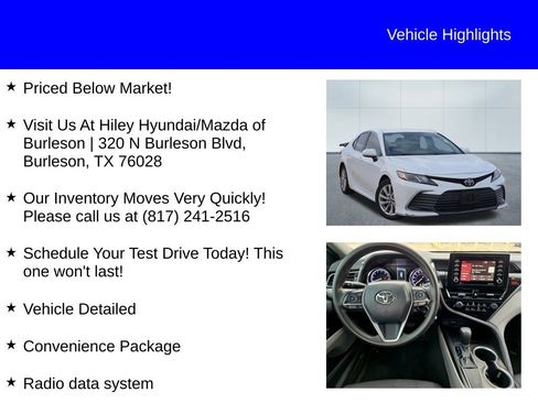 Used 2021 Toyota Camry LE w/ Carpet Mat Package (TMS) image 9