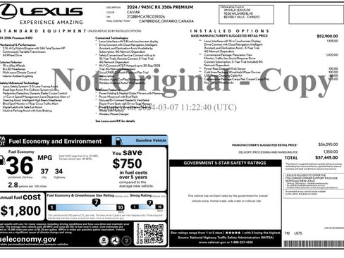 Used 2024 Lexus RX 350h w/ Convenience Package AWD/4WD image 55