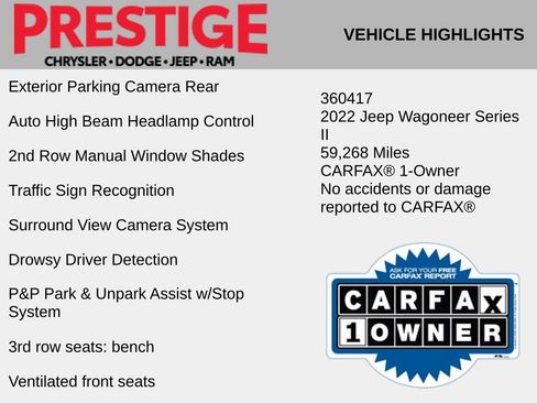 Used 2022 Jeep Wagoneer Series II w/ Convenience Group I RWD image 6