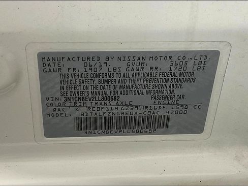 Certified 2020 Nissan Versa SV image 19