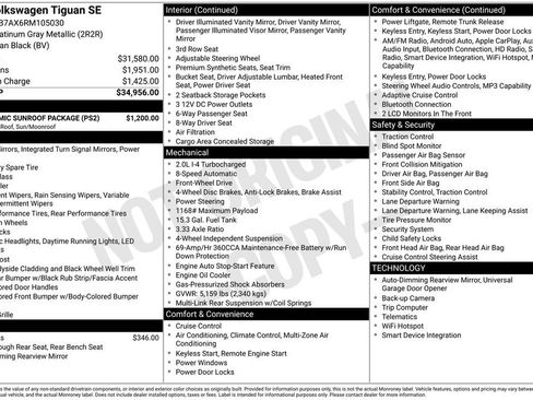 Used 2024 Volkswagen Tiguan SE w/ Panoramic Sunroof Package FWD image 10